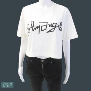 Palm Angels Desert Over Logo Tee White Black Graphic Oversized Jersey Cotton M